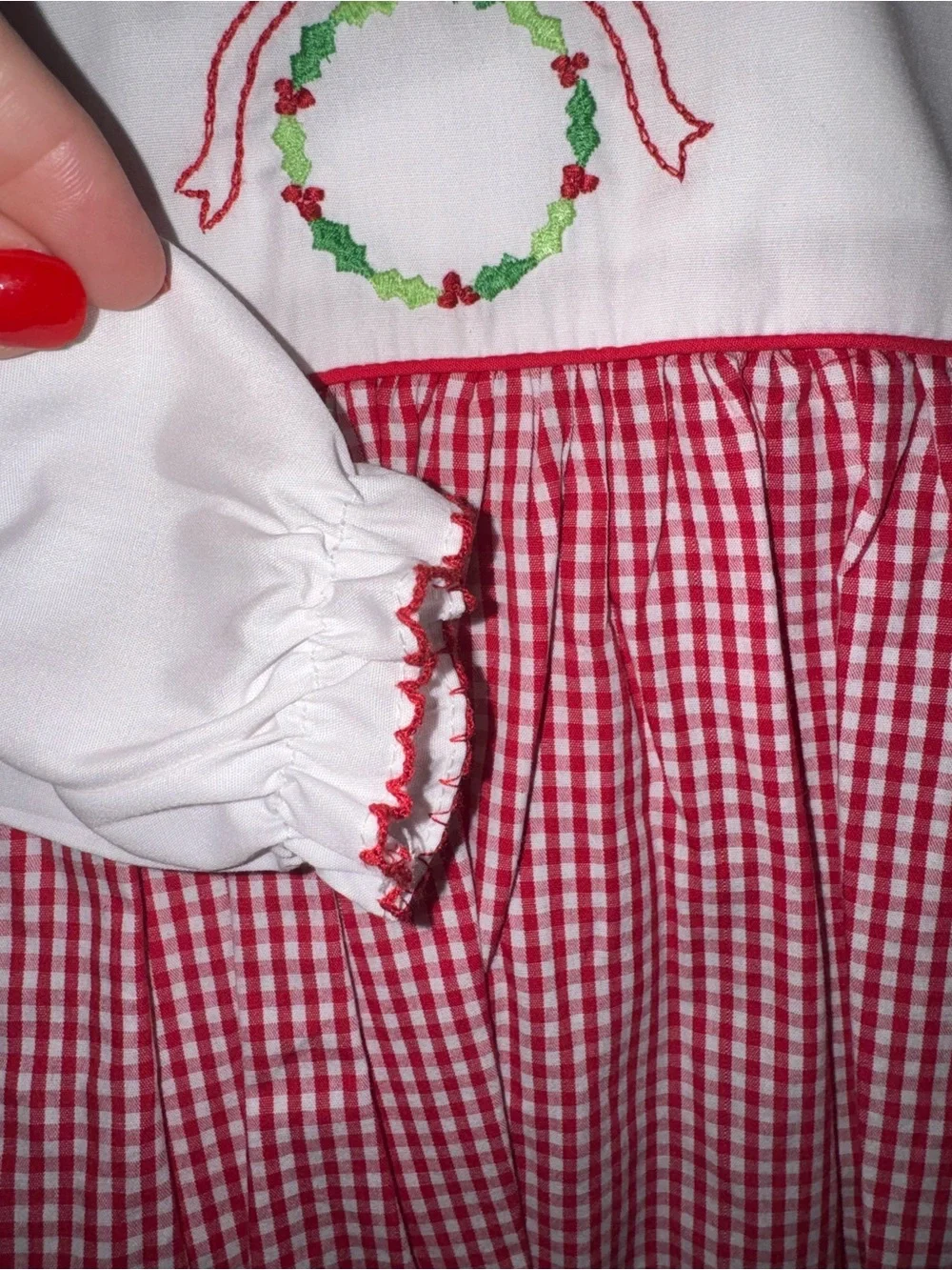 Petit Ami Red and White Gingham Dress,NWT, 9 and 12 months available